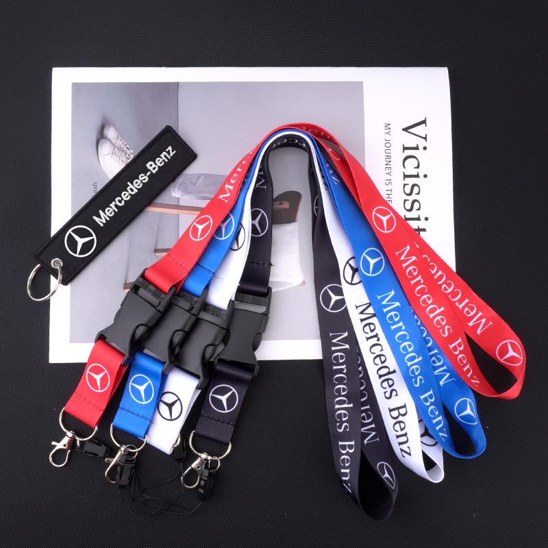 ZPU1 For Mercedes Benz A C E S G Class GLS W177 E300 GLC CLE CLA GLB New Neck Straps Lanyard Key Chain Work ID Card Hanging Rope Ring