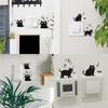 Two Cartoon Little Black Cats Are Used To Decorate The Bedroom and Living Room Switches with Home Background Wall Stickers