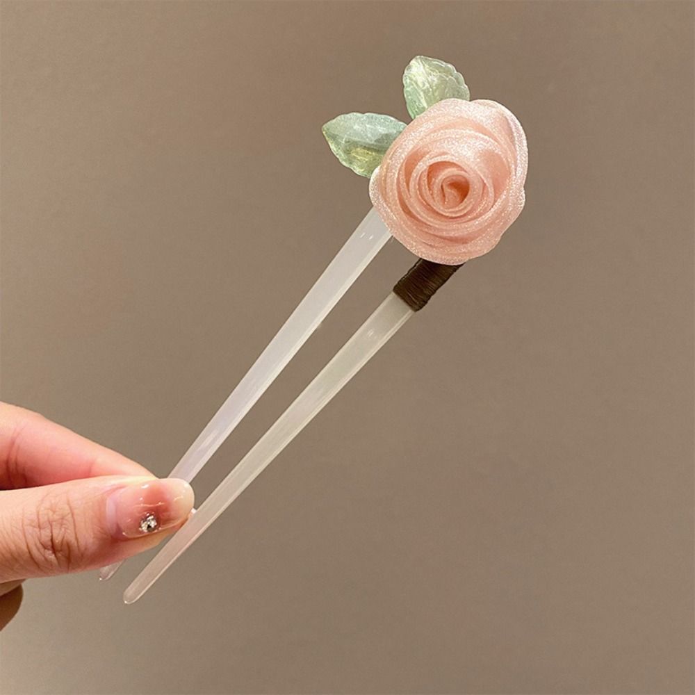 Flower U Shape Hairpin Hair Sticks for Buns Hanfu Headwear Hairstyle Design Tool