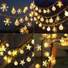 Водонепроницаемые светодиодные гирлянды на солнечной батарее для уличных садов и балконов
