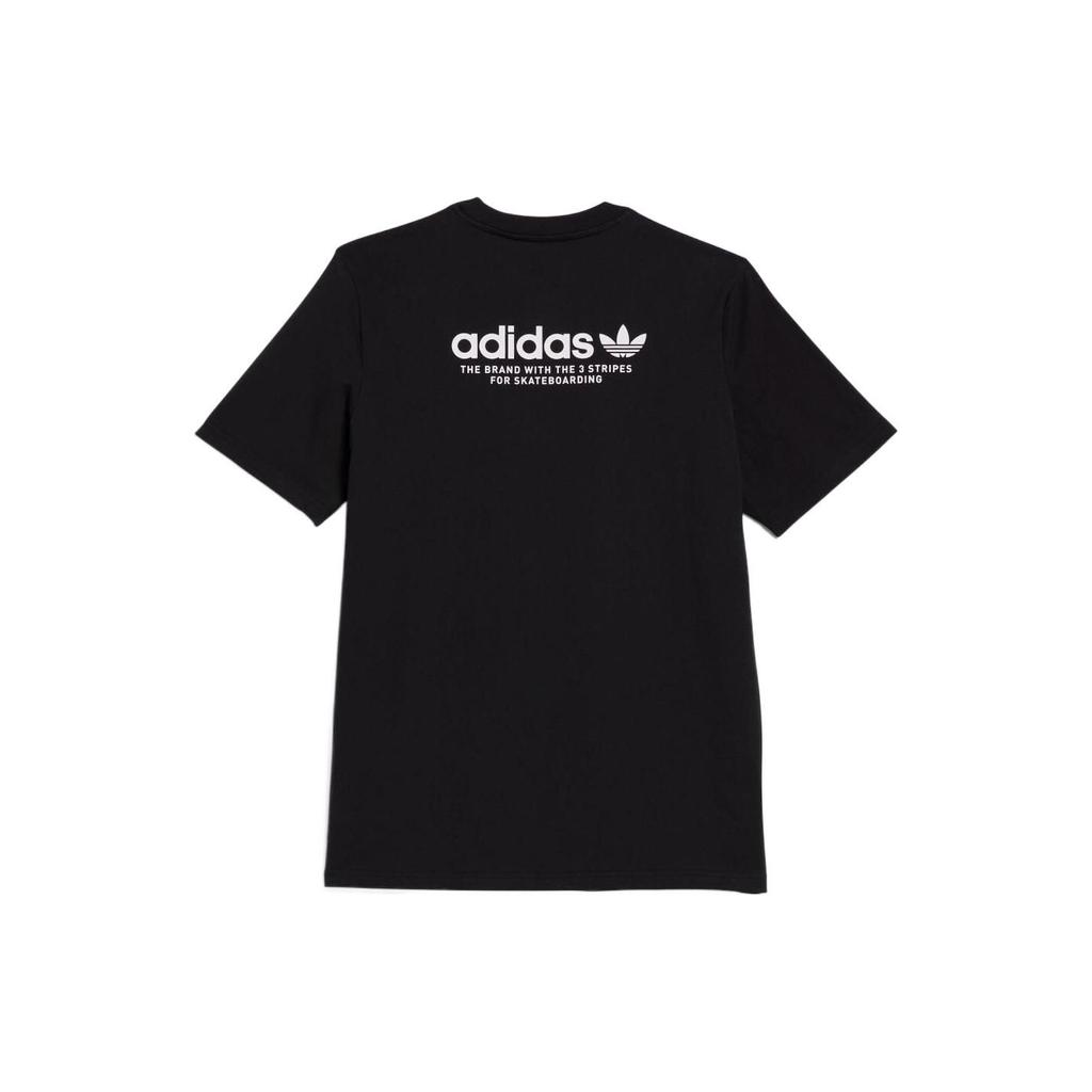 Adidas Originals Trefoil Logo Crew Neck Дышащая футболка с короткими рукавами Мужские топы Черные HM9371