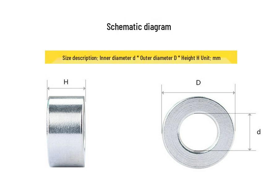 Aluminum Raised Flat Washer and Spacer Column M2-M5