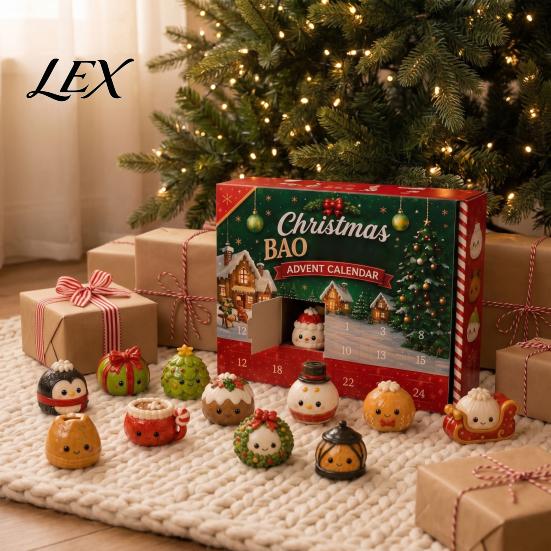 Holiday Countdown Gift Christmas Squeeze Advent Calendar 2026, 24 Days Dumpling Fidget Toys Calendar, Soft Sensory Stress Relief for Adults,