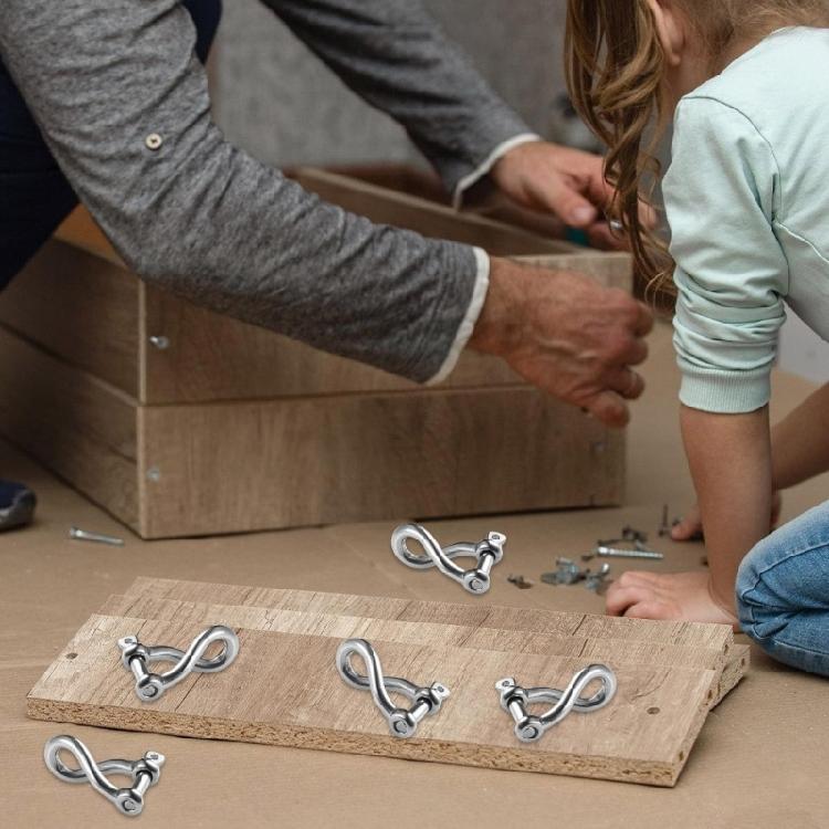 2Pcs Twisted Shackle Screw Pin Rustproof 5/32" Screw Pin Shackle for Sailing Marine Grade Stainless Steel Twist Shackle