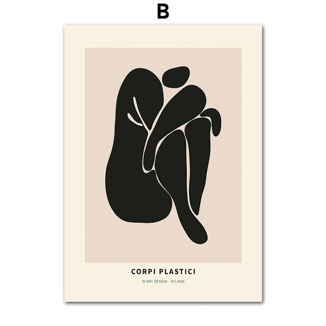 Abstract Mid-Century Modern Lines Nordic Gallery Wall Medieval Art Canvas Painting Posters Print Pictures for Living Room Decor No Frame