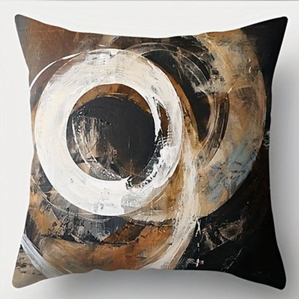 Геометрическая наволочка с кругами, декоративная, супермягкий полиэстер, для гостиной, дивана, спинки, автомобильная, для дома