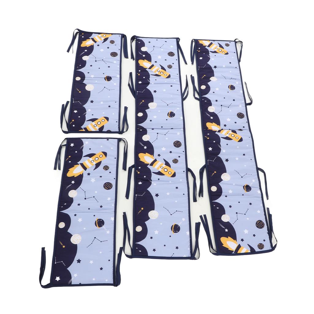 Crib Liner Four Sided Cute Printed Soft Breathable Crib Bumpers Pads for Newborn Toddler Style 2