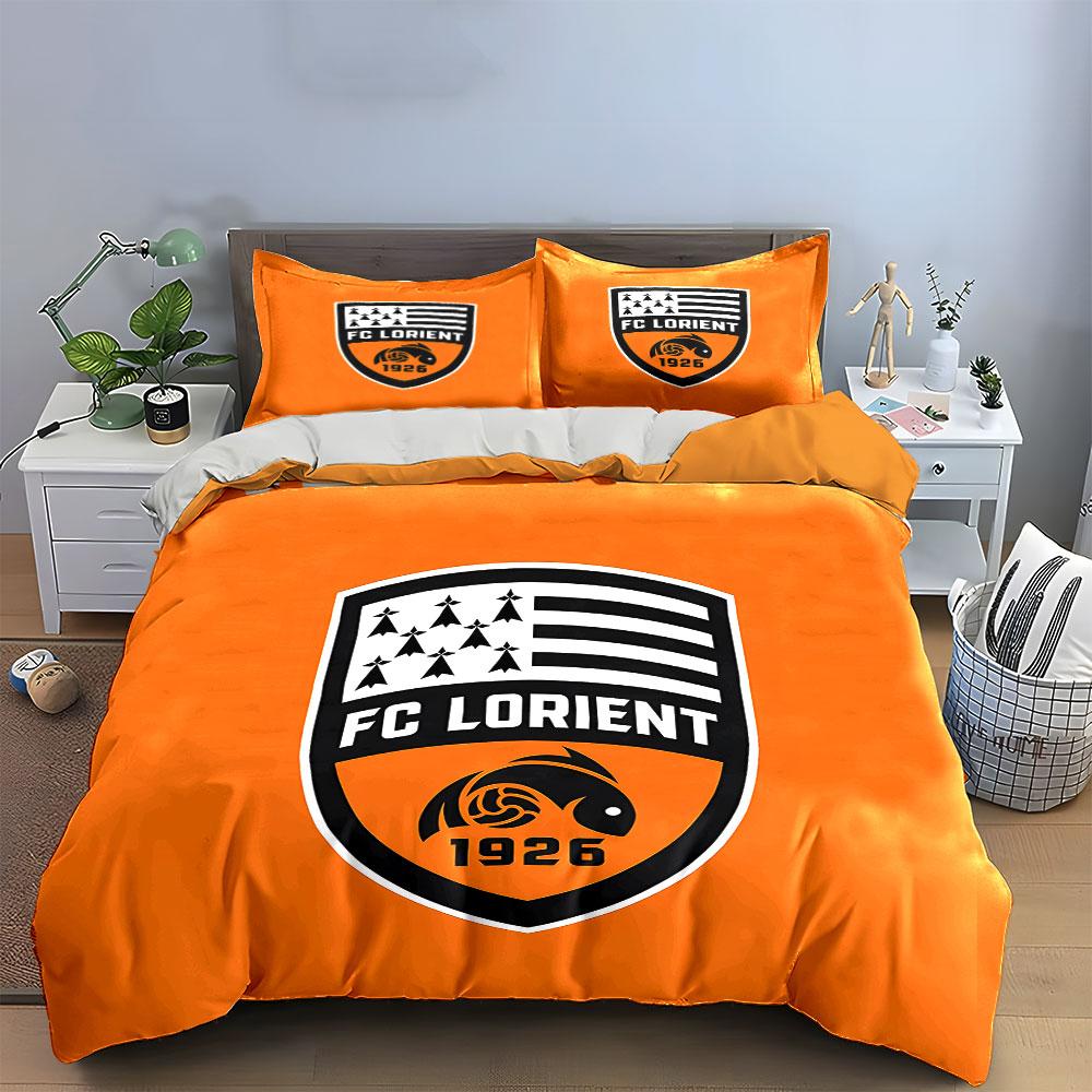 "FC Lorient 1926 Orange Bedding" Bedding Duvet Cover Set Duvet Cover Pillowcases (1 * Duvet Cover 2 * Pillowcases, without duvet insert)
