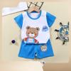 2023 Summer Cotton Children's Short Sleeve T-shirt Set Baby Short Sleeve Shorts Two-piece Set