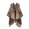 Classical Style Women's Shawl Double-sided Tassel Slit Cape High-end Travel Warm Cape