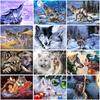 Волк DIY 5D алмазная живопись вышивка крестиком полный круглый животные Алмазная художественная вышивка стразами мозаика украшение для комнаты