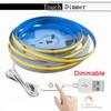 Multicolour Touch Sensor Dimmable USB LED Strip Light 5V COB Switch Lamp Tape TV Mirror Backlight Kitchen Room Night Lighting