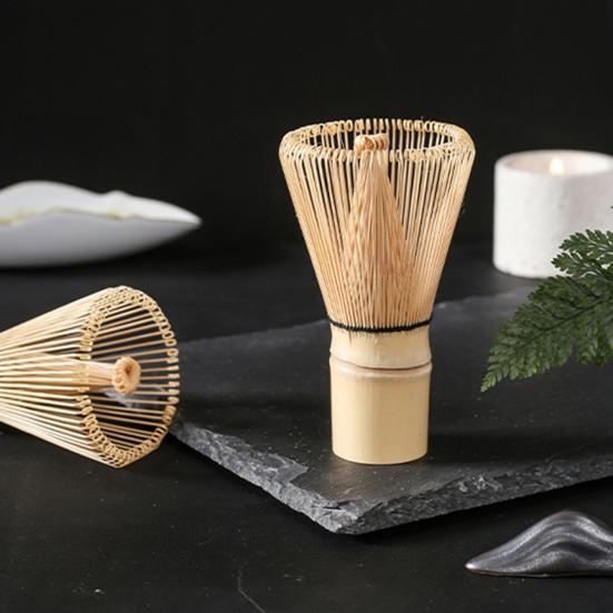Bamboo Matcha Whisk with Tea Pick Teaspoon Handmade Traditional Japanese Chasen Stirring Brush for Matcha Tea Natural Bamboo Matcha Stirrer