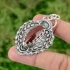 Daughters Day Sale 925 Silver Red Snakeskin Jasper Stone Art Deco Unique Pendant