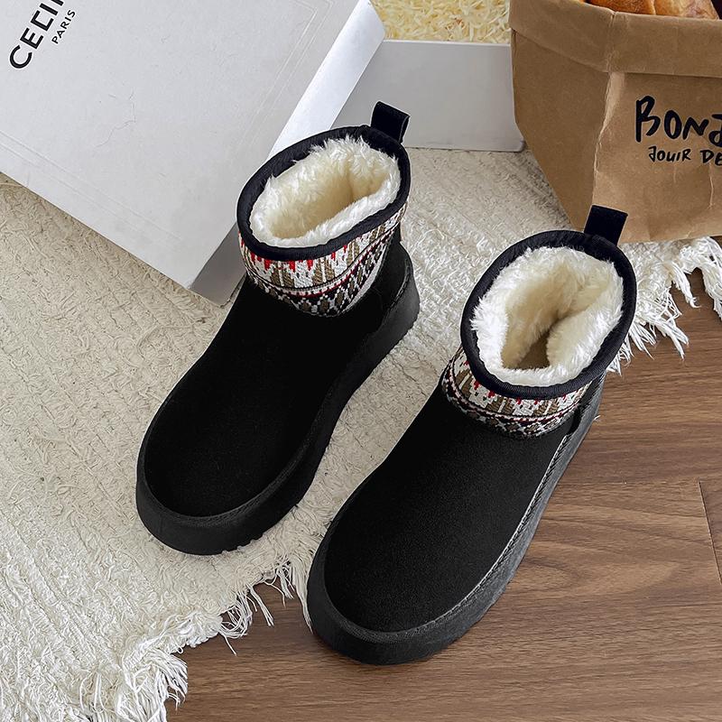 Женская обувь 2024 года, классические зимние ботинки, тапочки, ботинки женские и мужские, шерстяные, теплые, меховые, зимние ботинки на толстой подошве