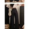 Cement gray American wide-leg jeans women's clothing 2026 autumn and winter loose high waist loose and thin large size floor pants