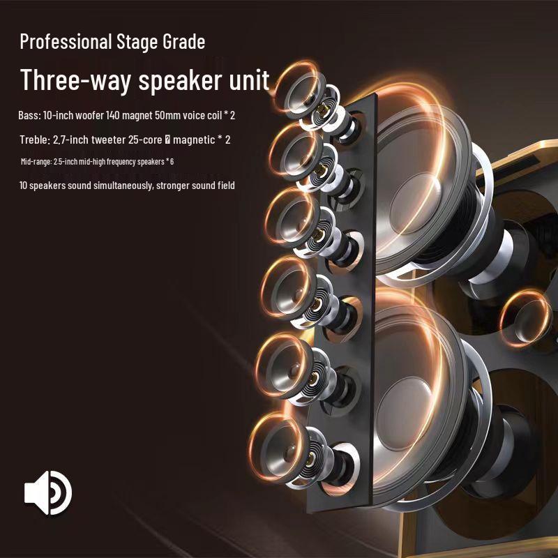 MALONE M-8810 High-Power Portable Karaoke Trolley Speaker CN plug (adapter included)