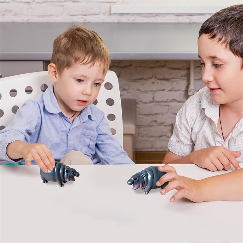 Moo Deng Hippo Figure, Hippo Resin Decorations, Portable Hippopotamus Figure Model, Figure Small Tabletop Statue