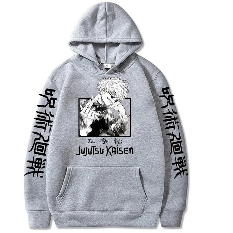 Jujutsu Kaisen Hoodie Anime Gojou Satoru Hoodie Autumn Winter Fleece Streetwear Tops
