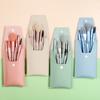 8pcs Mini Makeup Brush Set Portable Models Makeup Brush Soft Bristles Beauty Tools Brush with Leather Case