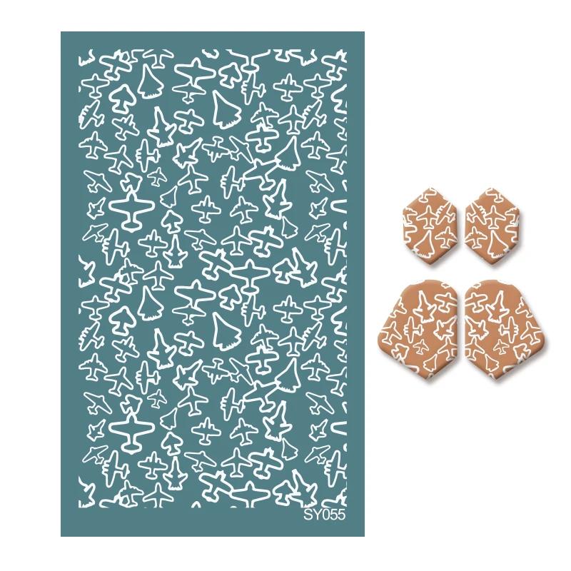 Полимерная глина Раскрашивание Шелкография Трафарет Многоразовый Линейный узор Печать Глиняные штампы DIY Серьги Изготовление ювелирных изделий Керамические инструменты