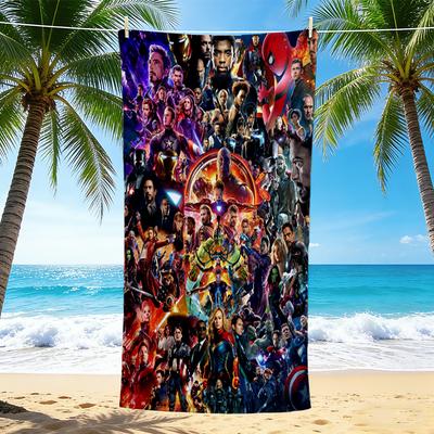 1Pc Avengers Infinity War Characters Beach Towel, Quick Dry, Multi-Use for Beach Pool Gym Yoga Home Travel, Christmas, Halloween, Xmas Gift M928658