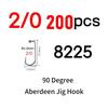 200 шт. #8~#6/0 Высокоуглеродистая сталь 90 градусов Aberdeen Крючок-джиг Изогнутый Морская вода Длинное цевье Крючки для мягких приманок