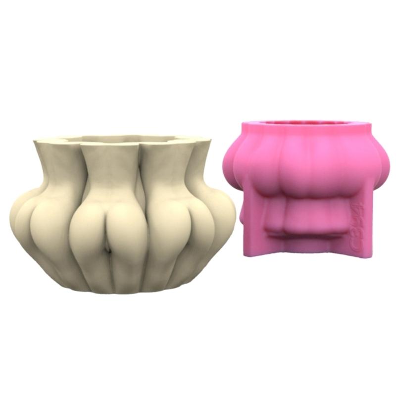 Human Body Art Vase Silicone Pot Mold Succulent Flowerpot Clay Cement Plaster Mold DIY Home Garden Flower Pot Mold