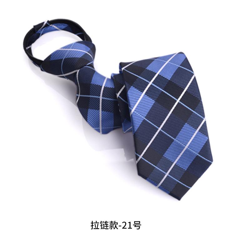 Wind Dress Jacquard Polyester Zipper Tie Men'S Business Occupation Easy To Pull Lazy Tie
