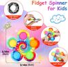 Fidget Spinner Toys Tie Dye Colorful Push Bubble Hand Spinner For ADHD Anxiety Stress Relief Sensory Party Favor For Kids Gifts