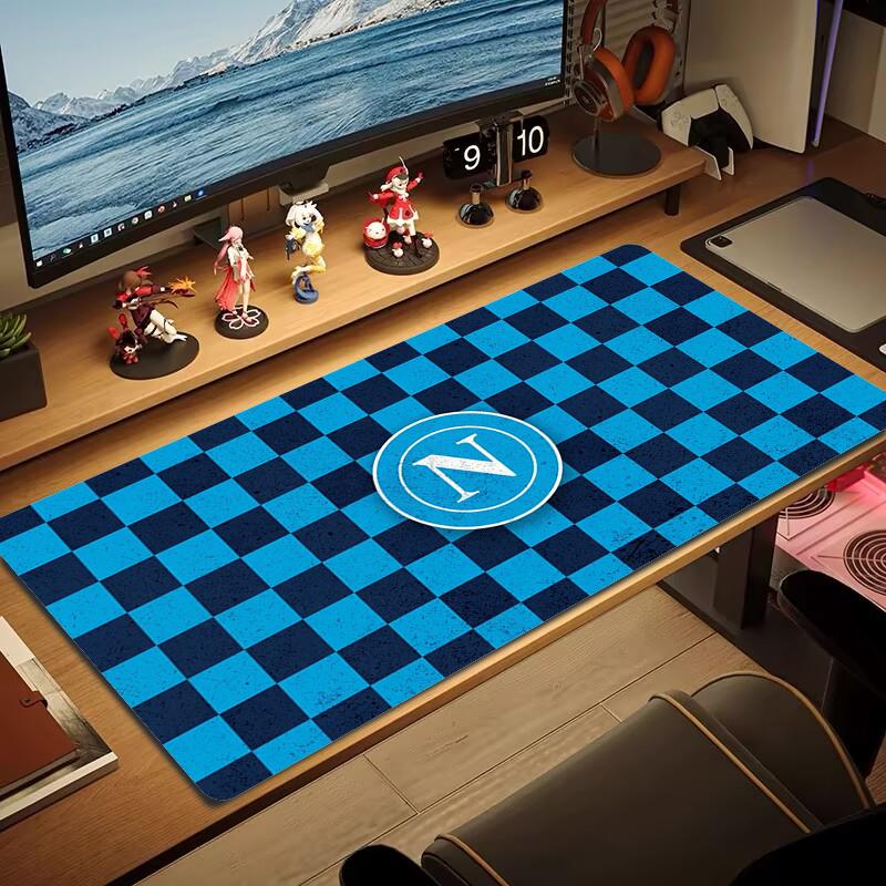 Naples Football Club Mouse Pad Large Gaming Table Cushion Non-slip Laptop Tablet Big Mousepad XXL Mat Mini PC Playmat With Lock edge_xia