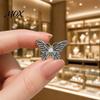 Lightweight Butterfly Brooch Faux Pearl Rhinestone Brooch, Women Girls Alloy Lapel Butterflies Pin, Sweater Cardigan Coat Clothing Accessories,