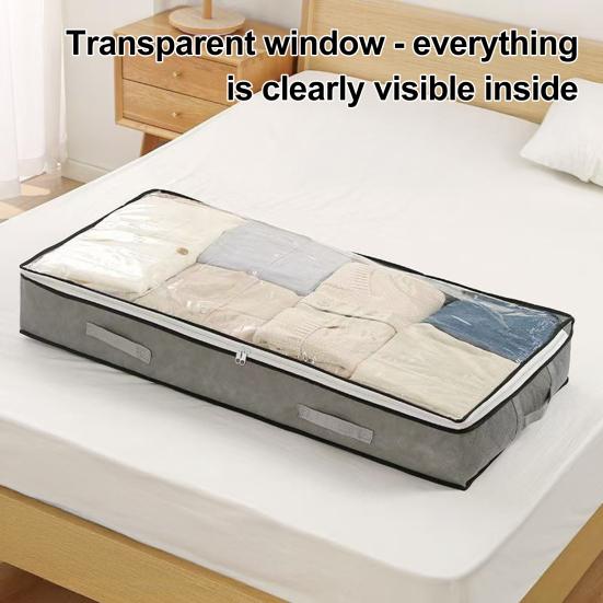 Сумка для хранения под кроватью Сумка для одеяла с прозрачной крышкой Пыленепроницаемый Гардероб