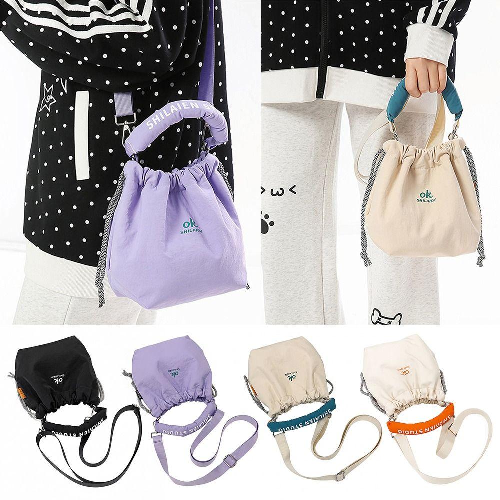 French Styl Soft Cloth Shoulder Bag With Handle Drawstring Crossbody Bag Underarm Pouch Handbag Casual Outing