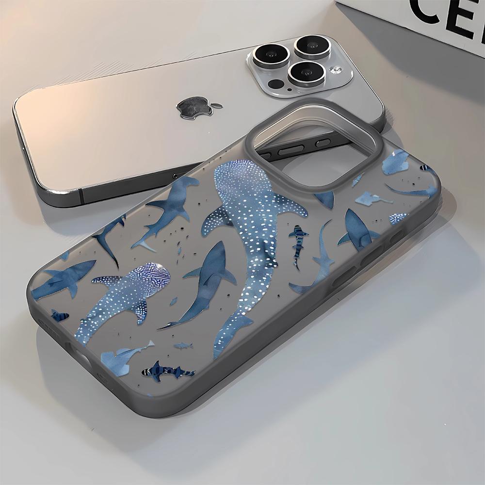 Ocean Shark Phone Case For IPhone 17 17Air 16 15 14 13 12 11 Pro Max Shockproof Silicone Soft Bumper Cover Funda