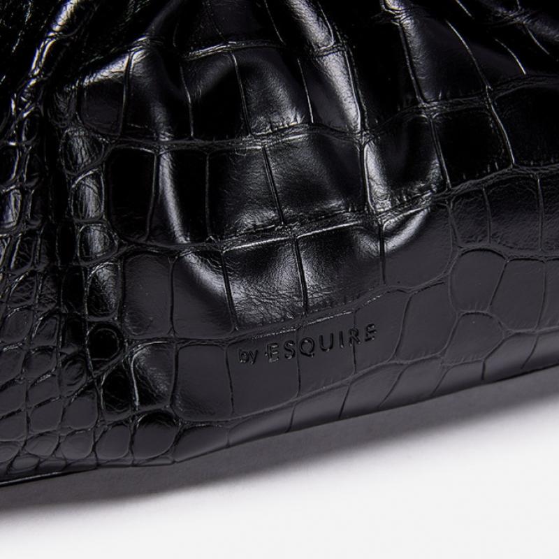 By Esquire Women Melia Croco Tote Bag Black