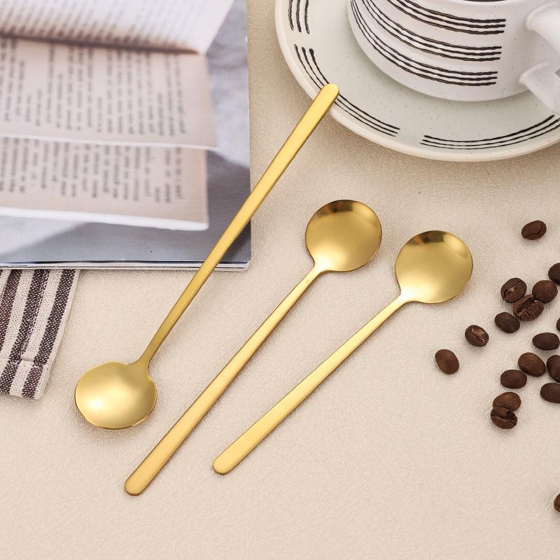 4Pcs Stainless Steel Long Handle Cocktail Stir Spoons Food Grade Ice Spoons for Coffee Tea Dessert Party Bar Supplies