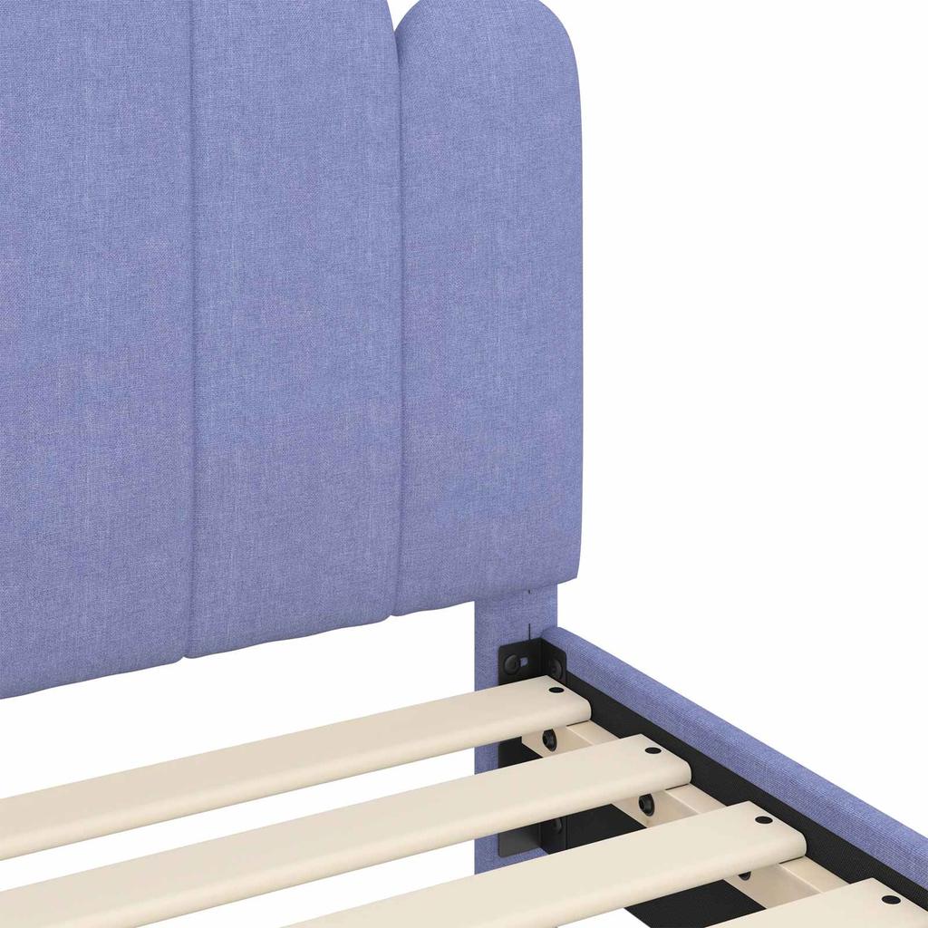 Kids Bed Frame with Headboard Jeans Blue 90 x 200 cm Fabric