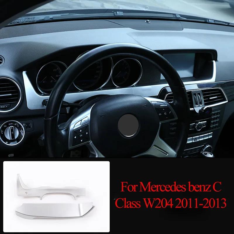 АБС Серебристый Для Mercedes benz C Class W204 C180 C200 2007-2013 Украшение Салона Автомобиля Накладки Наклейки Авто Аксессуары