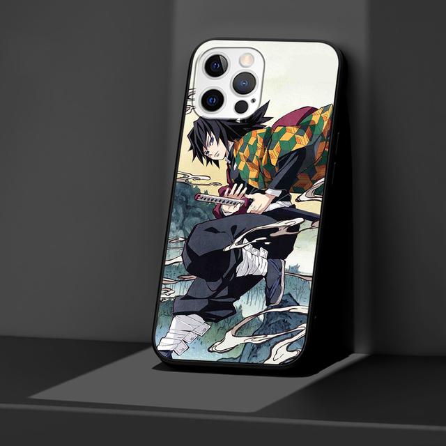 Case For Apple Iphone 11 13 12 Mini 14 Pro Max Xr 7 8 +Se 2020 Xs 6 6s Plus 5 5s Black Silicone Phone Cover Anime Giyuu Tomioka