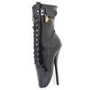 Sexy Ankle Ballet Boots JIALUOWEI 18CM Super High Spike Heel Women Cross-tied Pointed-toe Shoes Black