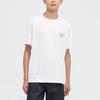 Uniqlo Хлопковая футболка с логотипом Лувра, круглый вырез, унисекс, белая 445596-00