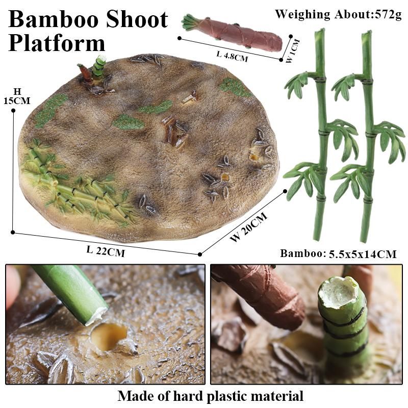 Oenux Китай Панда Бамбук Дикие Животные Фигурки Модель Фигурка ПВХ Миниатюрная Милая Украшение Образование Коллекция Детская Игрушка