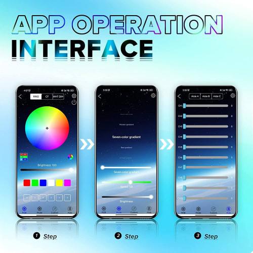 U`King 6x18W RGB LED Stage Lighting, Par Light, Rechargeable 8800mAh Battery, Wireless Operation with APP & Remote Control, WiFi, DMX, and Voice Contr