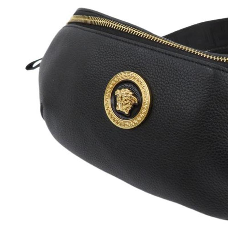 Versace Medusa Head Zipper Leather Shoulder Crossbody Waist Bag Men bags Green 1002884-1A02187-2G82V