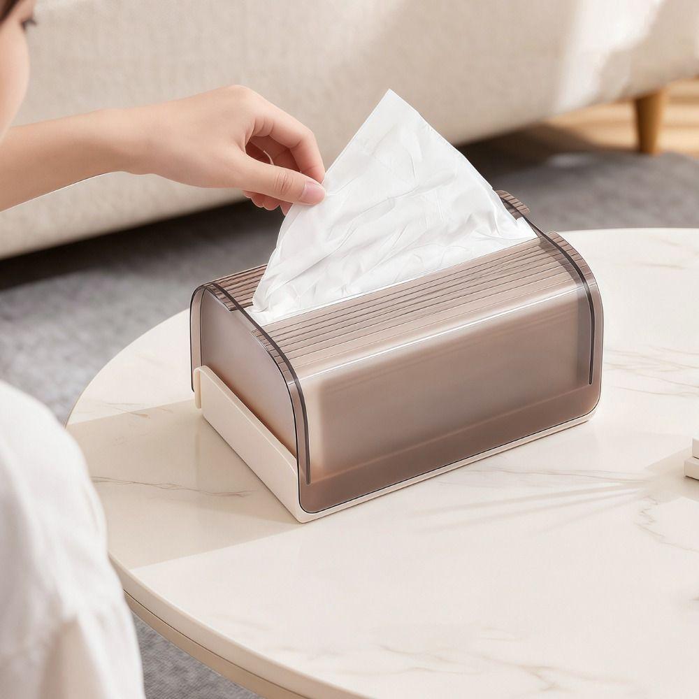 Spring Support Napkin Holder Luxury Design Paper Box Portable Clear Tissue Box  Office