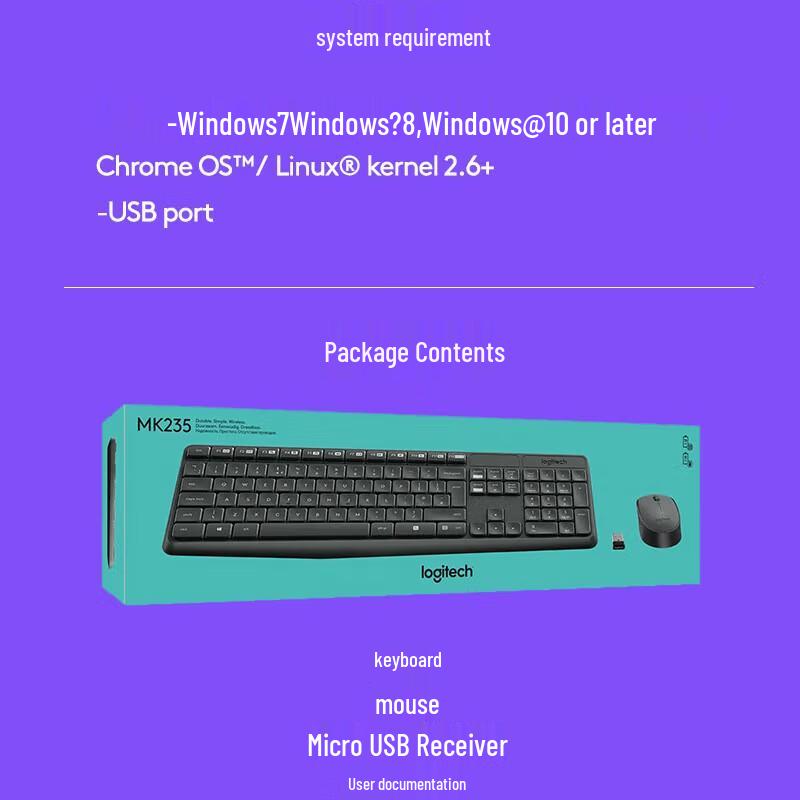 Logitech Беспроводной комбо-набор клавиатура и мышь MK235