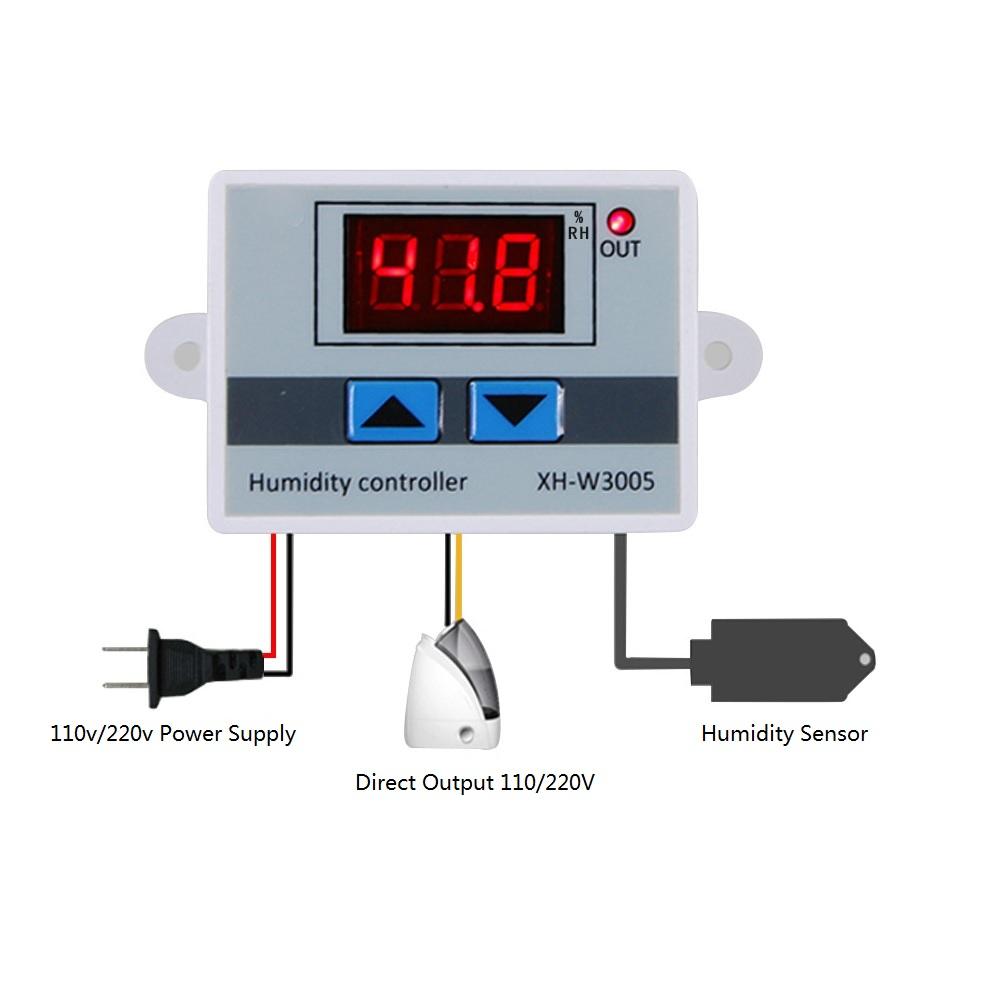 W3005 AC110V 220V Инкубатор Цифровой контроллер влажности Гигрометр Переключатель Тестер