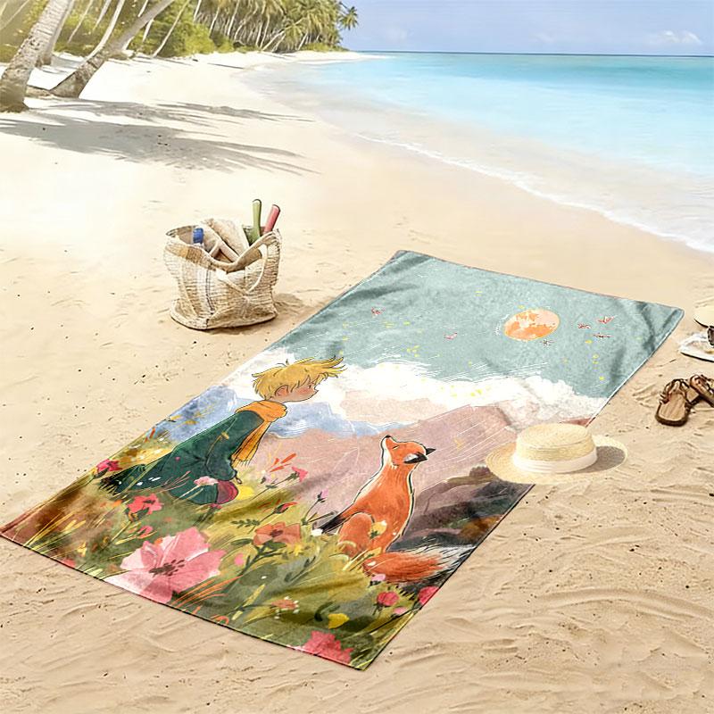 Little Prince Hush Print Beach Towel, Large Soft Quick Dry Towel for Beach Camping Swimming