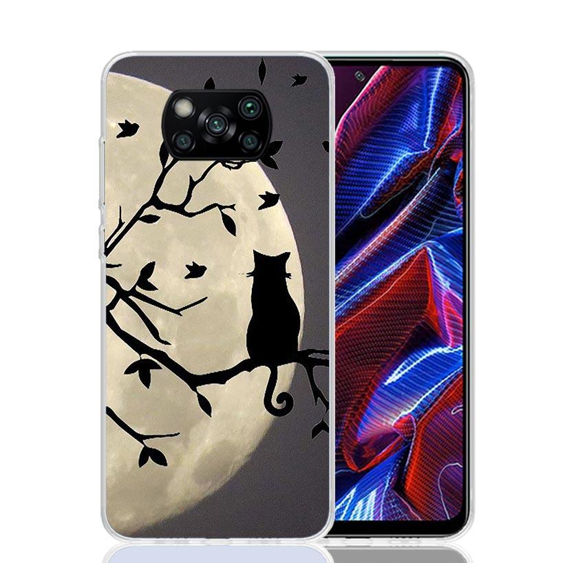 Black Cat Cartoon Cute Case Phone Cover for Xiaomi Redmi Note 10 9 9S 8 8T 7 5 Pro Mi 12T 11T 10T 9T 12 11 Lite A3 A2 Trend Fund